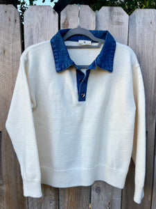 Denim Pop Sweater