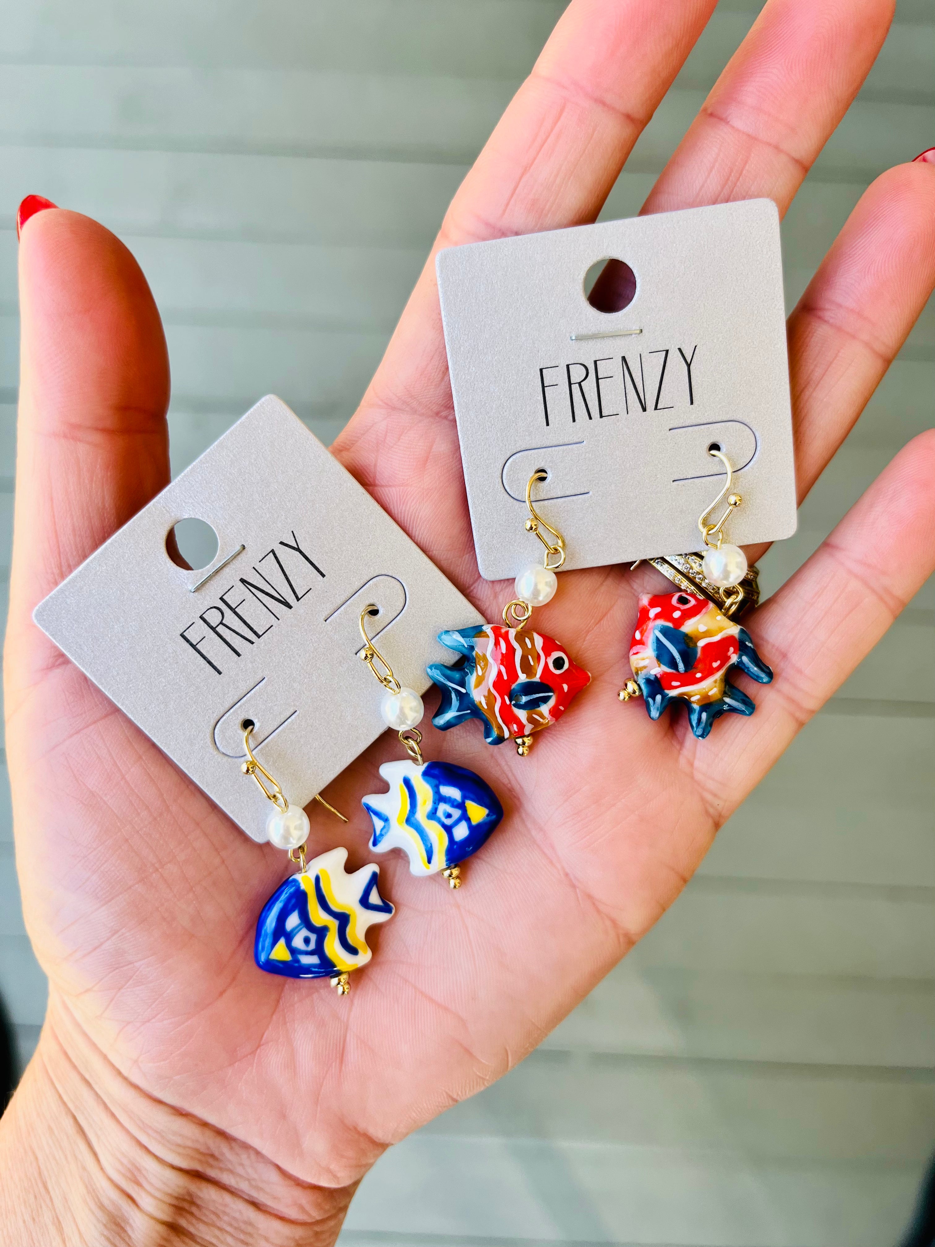 Ceramic Fish Earrings