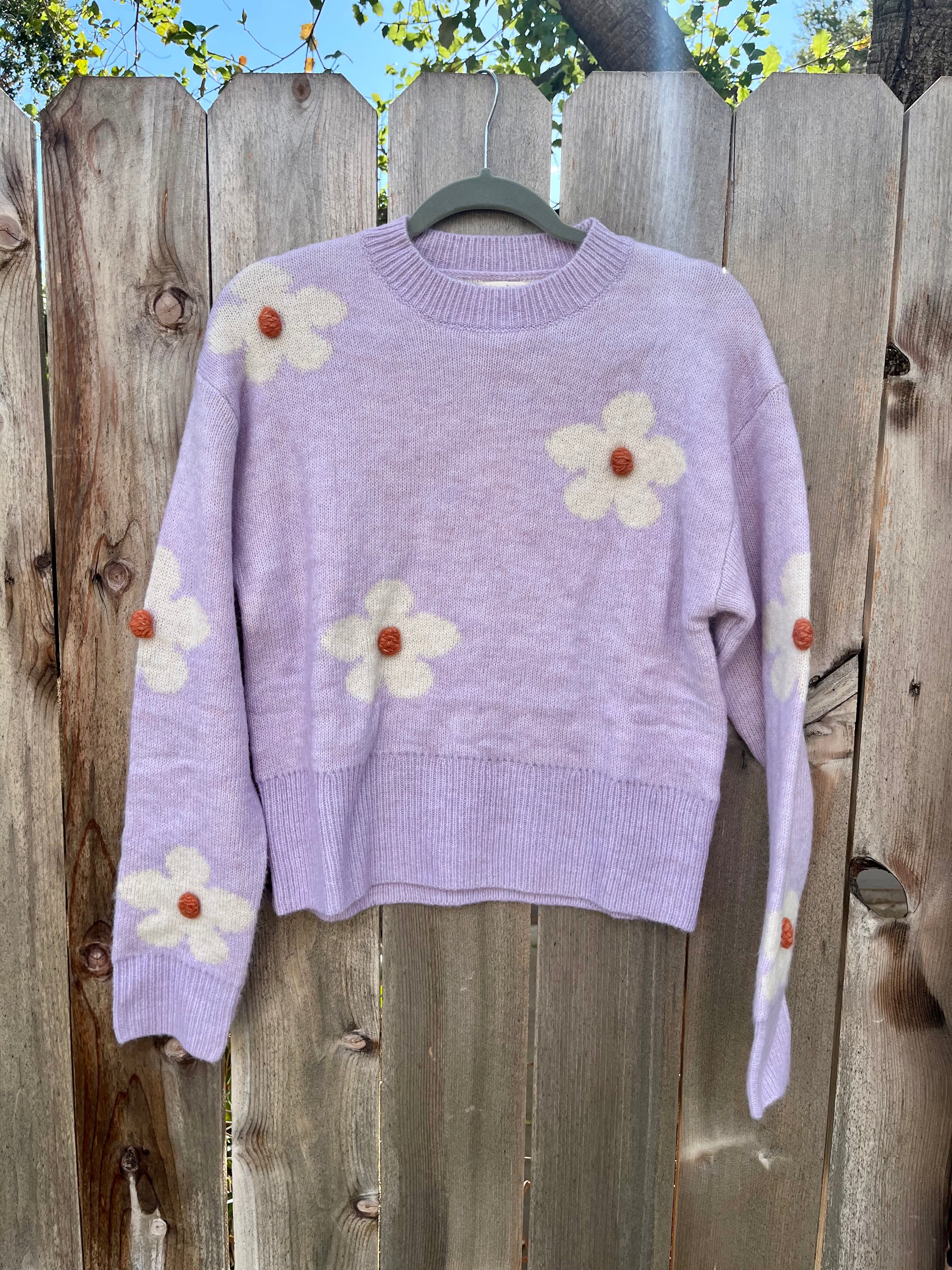 Lavender Daisy Sweater