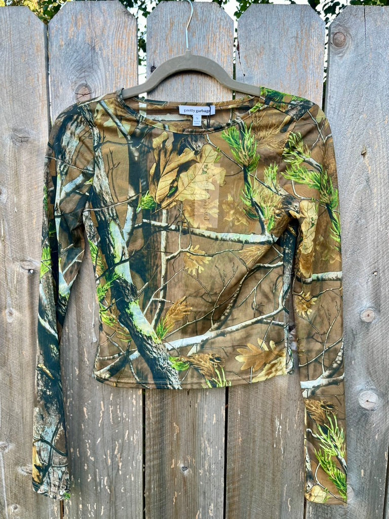 Mesh Camo Crop