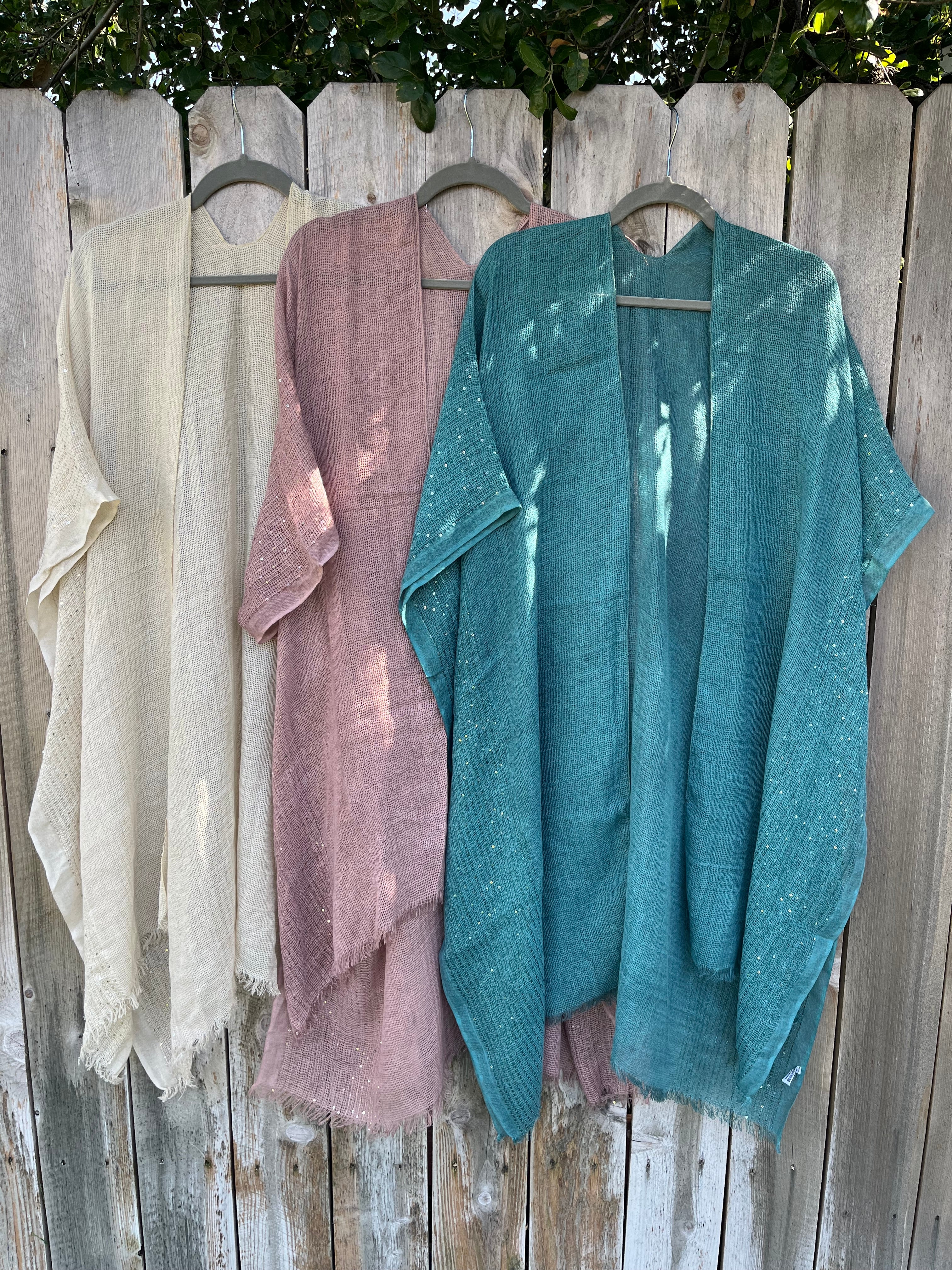 Open Weave Sequin Kimono