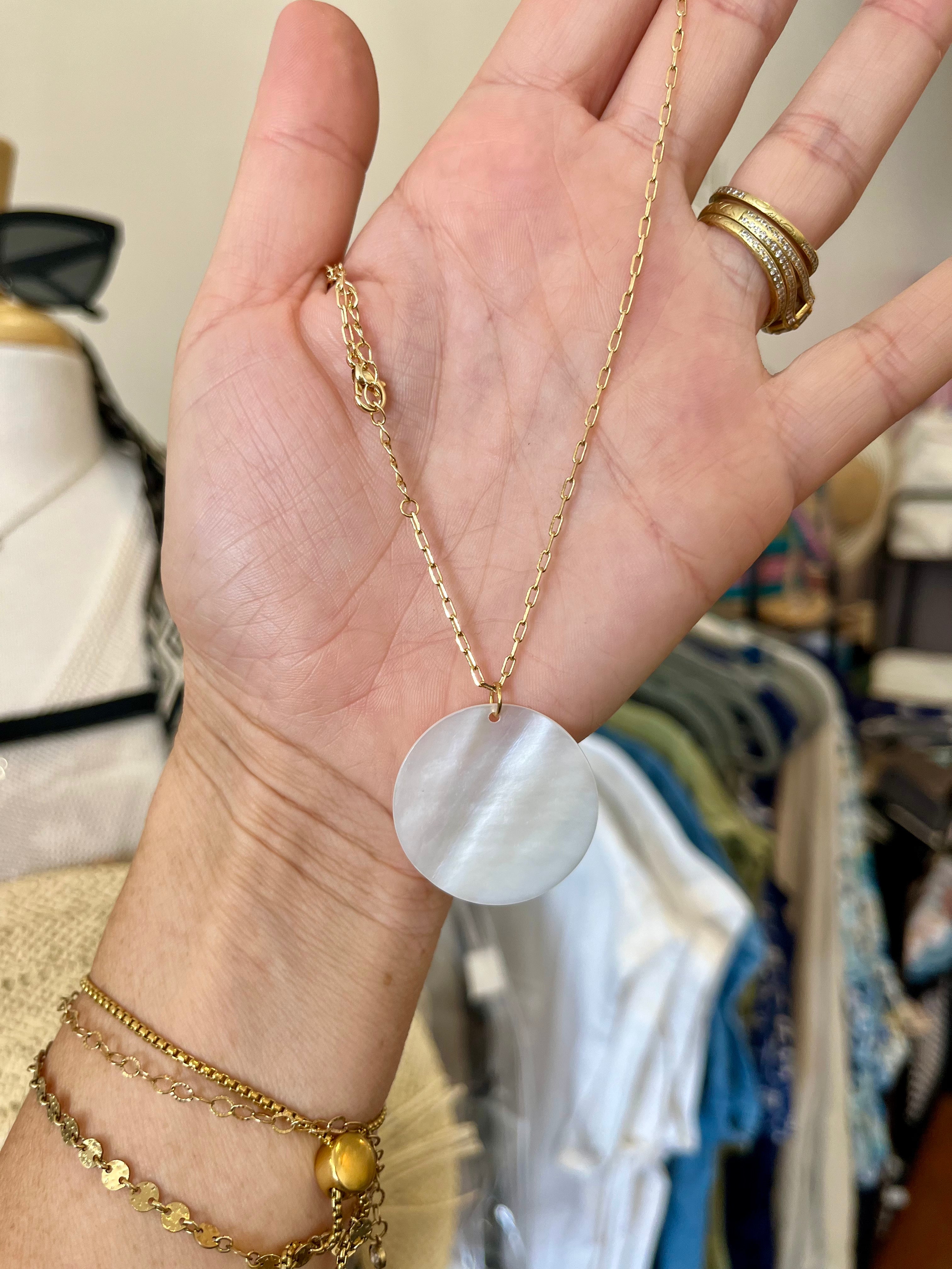 MOP Disk Necklace