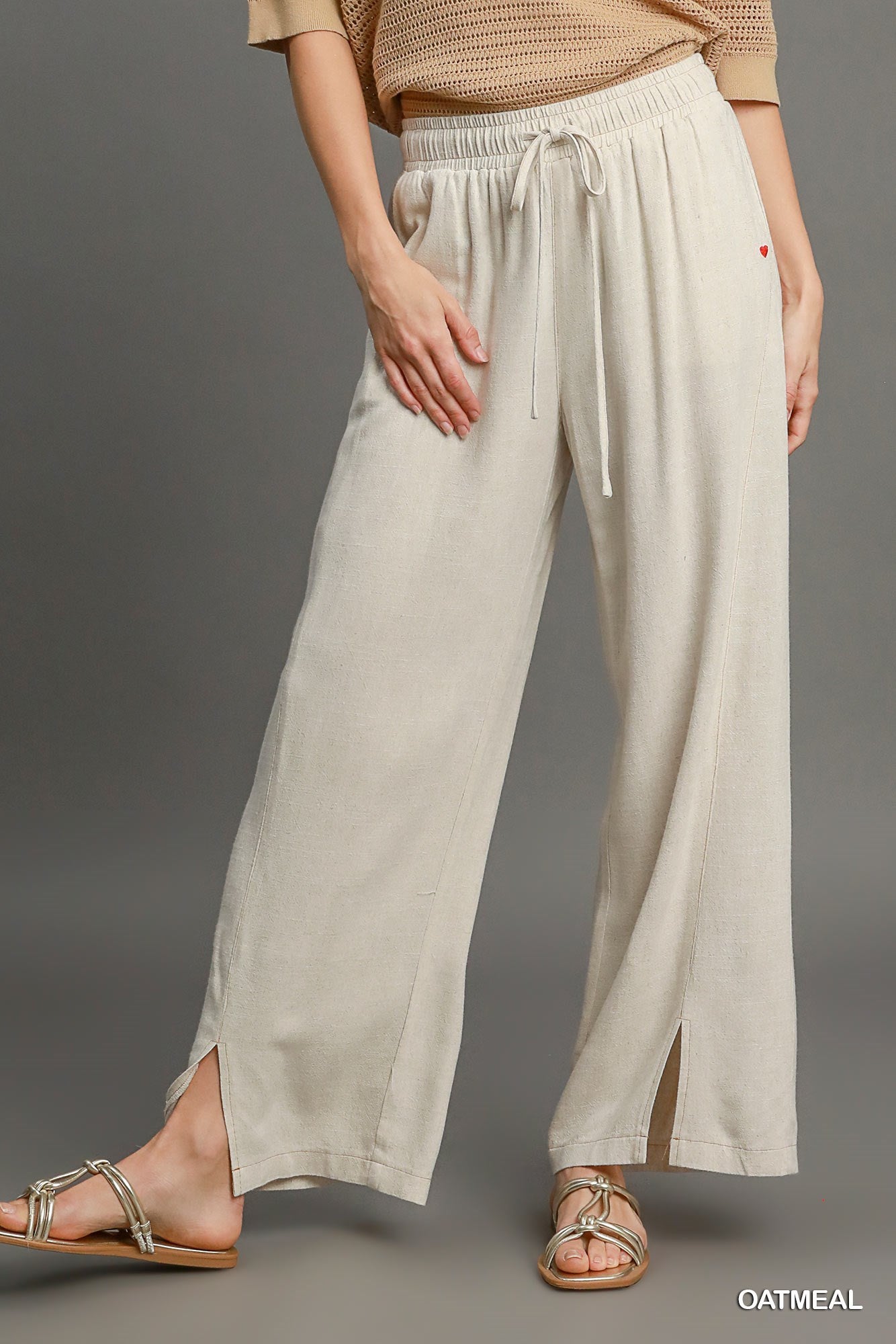 Happy Heart Linen Pant - Natural