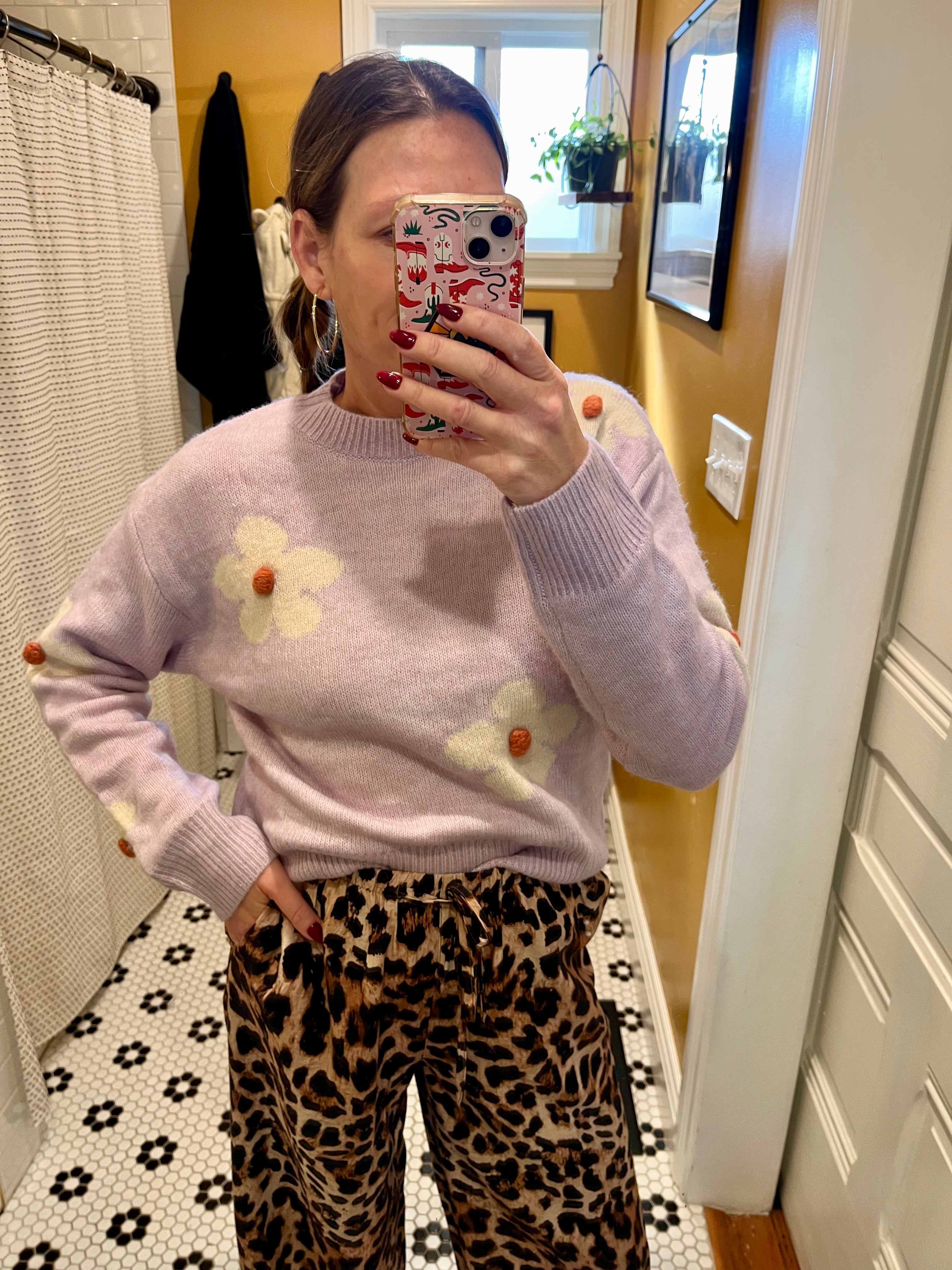 Lavender Daisy Sweater