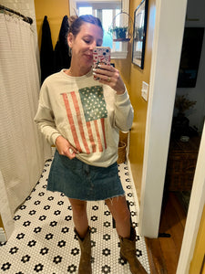 Rustic American Flag Sweatshirt