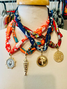 Scarf and Charm Necklace