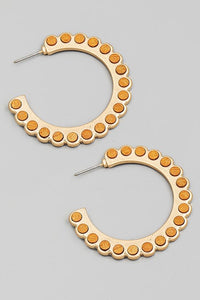 Wood Dot Hoops - Brown