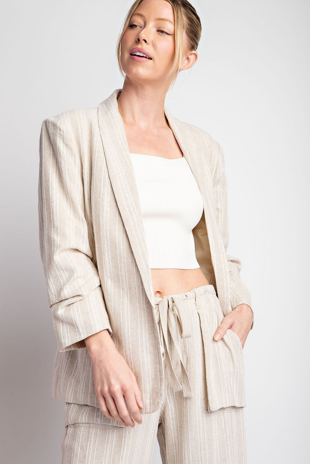 Striped Linen Blazer