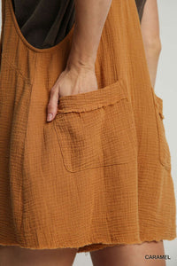 Gauzy Romper - Caramel