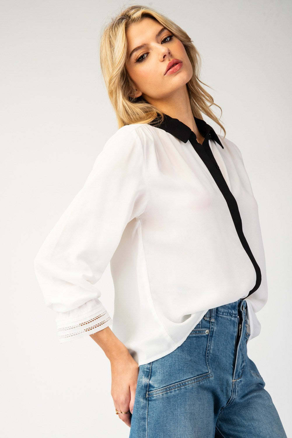 Carol Color Blocked Blouse