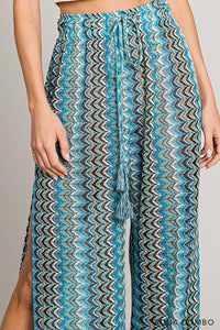 Crochet CoverUp Pant - Blue Mix