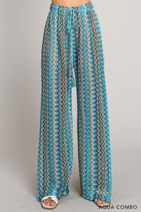 Crochet CoverUp Pant - Blue Mix