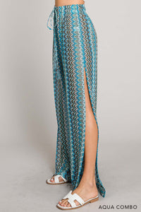 Crochet CoverUp Pant - Blue Mix