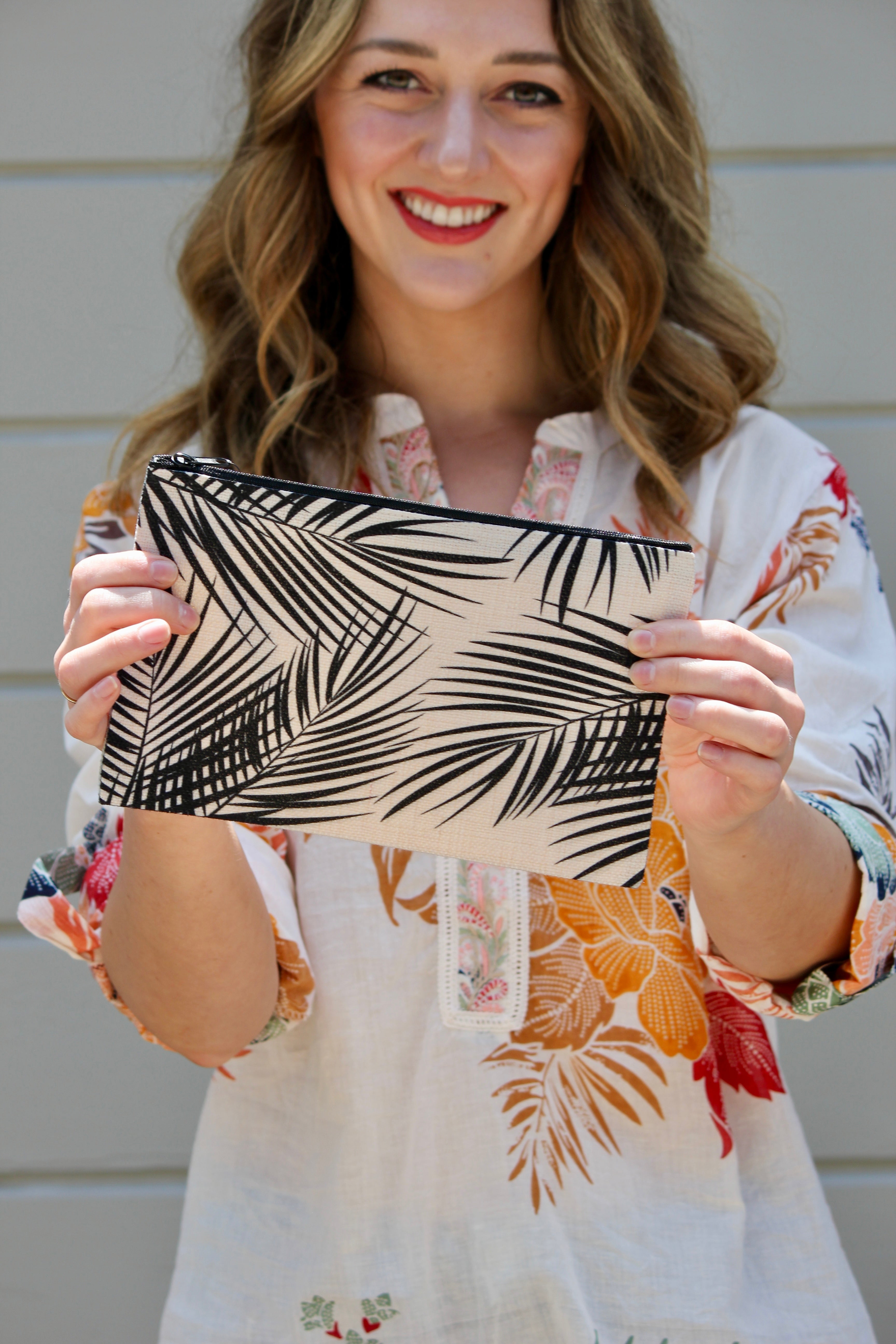 Palm Pouch - Tan/Coral/Black/Sage