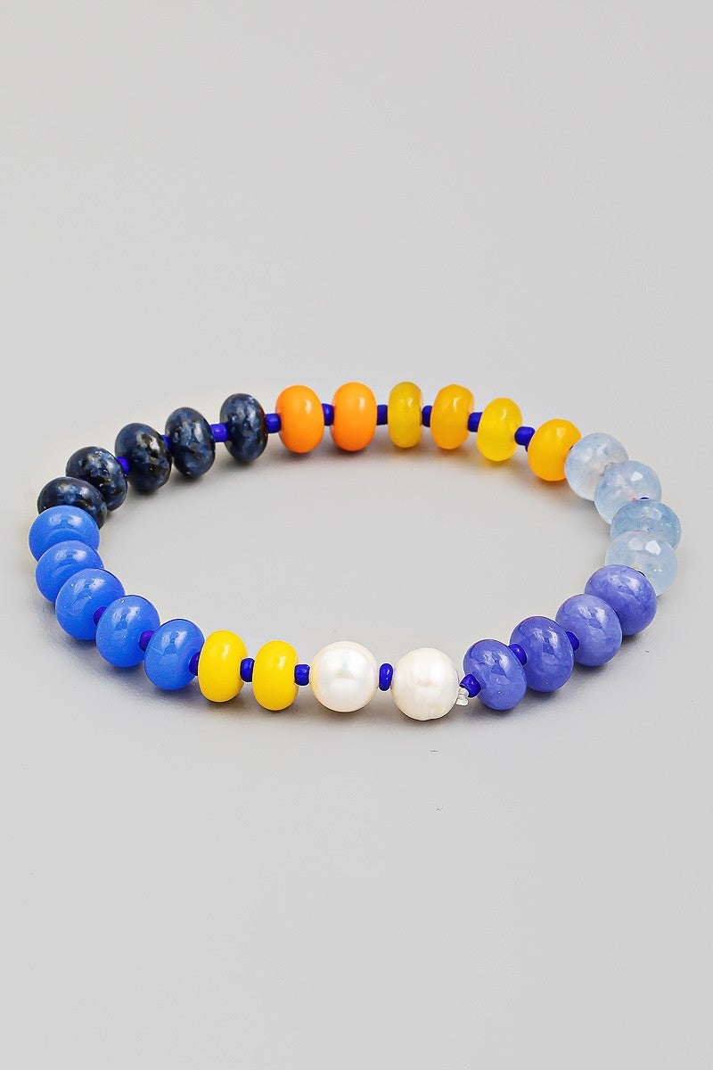 Colorful Stone & FWP Bracelet