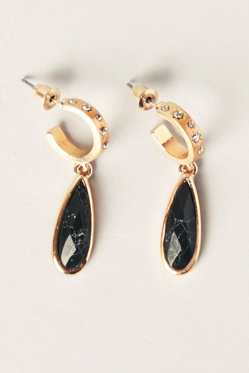 Black Onyx Teardrop Earrings