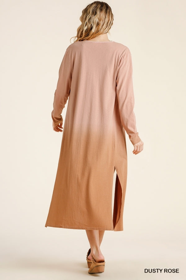 Ombre Cardigan - Dusty Rose