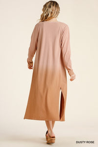Ombre Cardigan - Dusty Rose