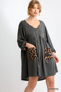 Animal Print Pocket Dress
