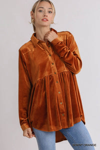 Velvet Tunic - Burnt Orange