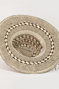 Two Tone Metallic Straw Hat