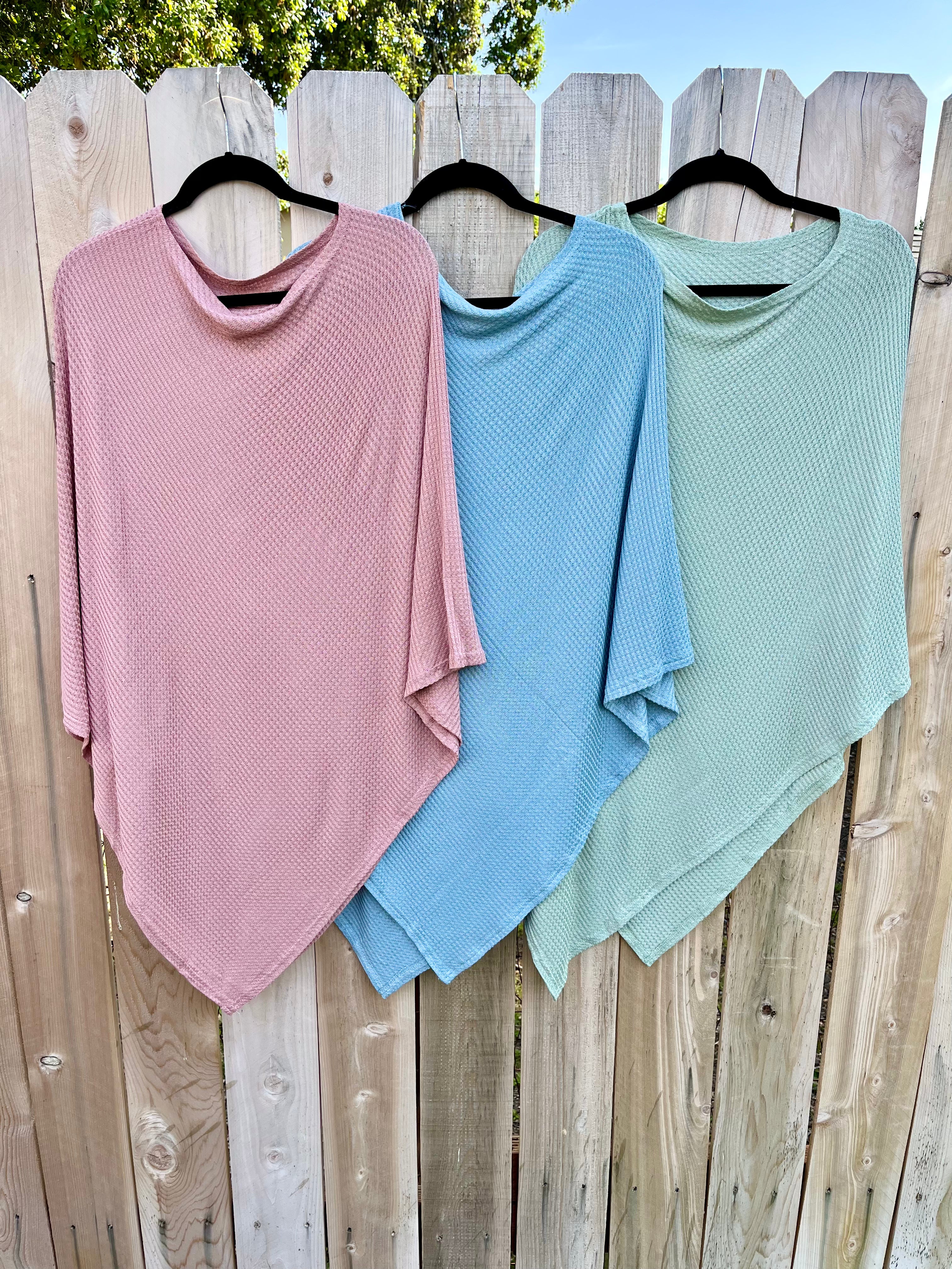 Sylvia Waffle Knit Poncho
