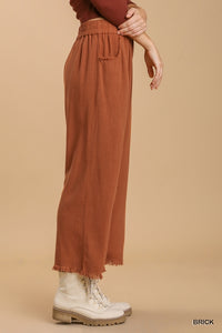 Wide Leg Linen Pant - Brick