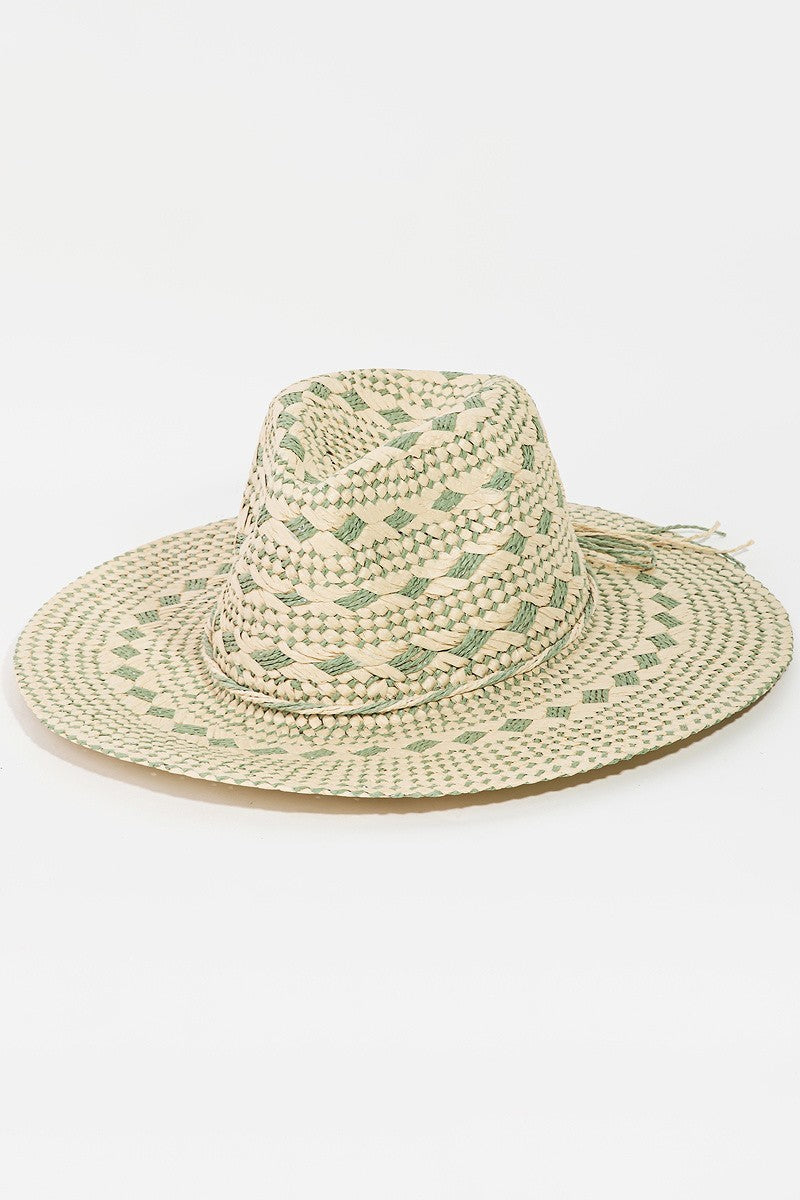 Two Tone Metallic Straw Hat