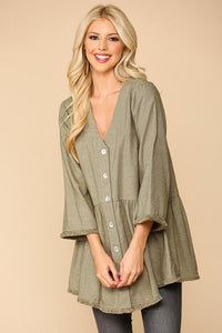 Two Toned Tunic - Olive