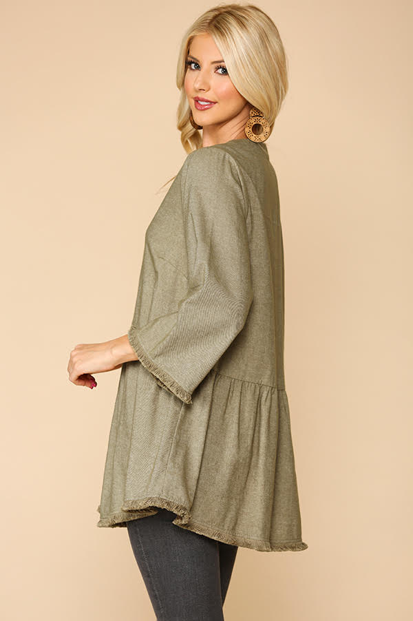 Two Toned Tunic - Olive