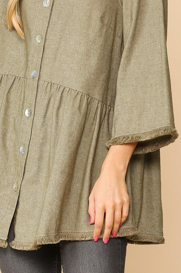 Two Toned Tunic - Olive